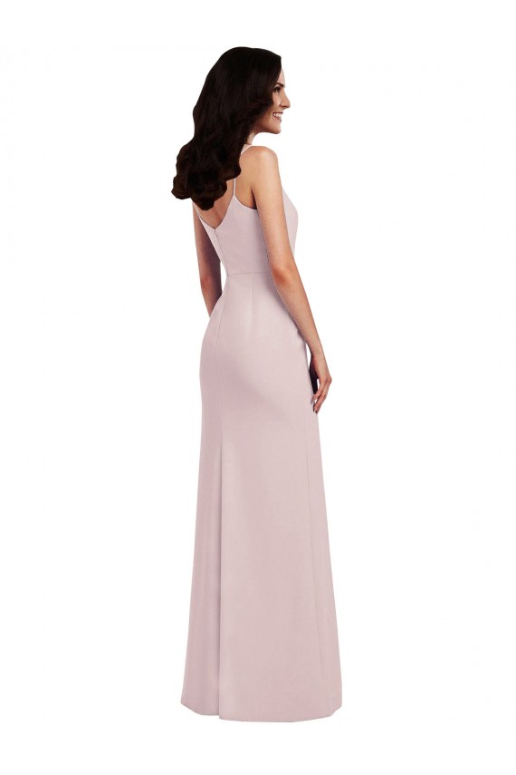 Trompette Bretelles spaghetti Crêpe Stretch Longue Formelles Robes demoiselle d'honneur / Robes de soirée / Robes de bal à Bas Prix