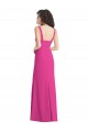 Trompette Col Carré Crêpe Stretch Longue Robes demoiselle d'honneur / Robes de bal à Bas Prix