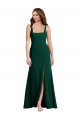 Trompette Col Carré Crêpe Stretch Longue Robes demoiselle d'honneur / Robes de bal à Bas Prix
