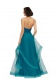 Turquoise Trapèze Sans bretelle Tulle Longue Robes demoiselle d'honneur à Bas Prix