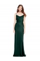 Vert Chasseur Fourreau Satiné Stretch Longue Formelles Robes demoiselle d'honneur / Robes de soirée / Robes de bal à Bas Prix
