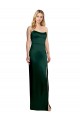Vert Chasseur Trapèze Scoop Sans bretelle Satiné Stretch Longue Formelles Robes demoiselle d'honneur / Robes de soirée / Robes de bal à Bas Prix