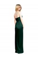 Vert Chasseur Trapèze Scoop Sans bretelle Satiné Stretch Longue Formelles Robes demoiselle d'honneur / Robes de soirée / Robes de bal à Bas Prix