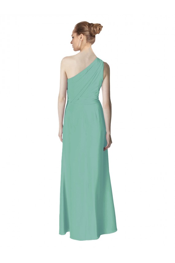 Vert de jade Trapèze Mousseline Longue Robes demoiselle d'honneur à Bas Prix