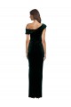 Vert foncé Fourreau Épaule Dénudée Velours Stretch Longue Asymétrique Formelles Robes demoiselle d'honneur / Robes de soirée / Robes de bal à Bas Prix