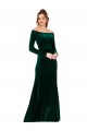 Vert foncé Fourreau Épaule Dénudée Velours Stretch Longue Formelles Robes demoiselle d'honneur / Robes de soirée / Robes de bal à Bas Prix