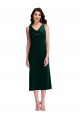 Vert foncé Fourreau midi Velours Stretch Courte Robes demoiselle d'honneur / Robes de bal / Robes de cocktail à Bas Prix