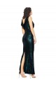 Vert foncé Sirène Col V Paillette Longue Formelles Robes demoiselle d'honneur / Robes de soirée / Robes de bal à Bas Prix