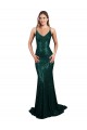 Vert foncé Sirène Col V Paillette Longue Formelles Robes demoiselle d'honneur / Robes de soirée / Robes de bal à Bas Prix
