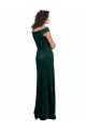 Vert foncé Trapèze Col Carré Velours Stretch Longue Formelles Robes demoiselle d'honneur / Robes de soirée / Robes de bal à Bas Prix