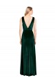 Vert foncé Trapèze Col V Velours Stretch Longue Formelles Robes demoiselle d'honneur / Robes de soirée / Robes de bal à Bas Prix