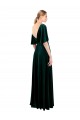 Vert foncé Trapèze Col V Velours Stretch Longue Robes demoiselle d'honneur / Robes de bal à Bas Prix