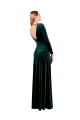 Vert foncé Trapèze Col V Velours Stretch Longue Robes demoiselle d'honneur / Robes de bal à Bas Prix