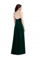 Vert foncé Trapèze Licou Col Haut Velours Stretch Longue Robes demoiselle d'honneur / Robes de bal à Bas Prix