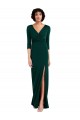 Vert foncé Trompette Col V Spandex Longue Formelles Robes demoiselle d'honneur / Robes de soirée / Robes de bal à Bas Prix