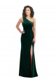 Vert foncé Trompette Velours Stretch Longue Robes demoiselle d'honneur / Robes de bal à Bas Prix