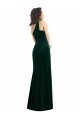 Vert foncé Trompette Velours Stretch Longue Robes demoiselle d'honneur / Robes de bal à Bas Prix