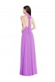 Violet Trapèze Licou Mousseline Longue Formelles Robes demoiselle d'honneur / Robes de soirée à Bas Prix