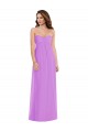 Violet Trapèze Mousseline Longue Robes demoiselle d'honneur à Bas Prix
