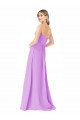 Violet Trapèze Sans bretelle Mousseline Longue Robes demoiselle d'honneur à Bas Prix