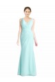 Waterfall Sirène Col V Mousseline Dentelle Longue Robes demoiselle d'honneur à Bas Prix