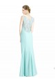 Waterfall Sirène Col V Mousseline Dentelle Longue Robes demoiselle d'honneur à Bas Prix